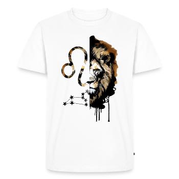 Zodiaque Lion savane afrique - T-shirt Premium bio Homme - blanc - Devant - Nico (187cm)