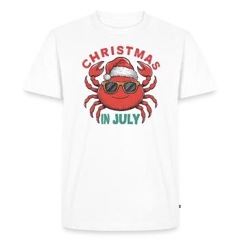 Christmas in July Beach Crab - Men's Premium Organic T-Shirt - white - Front - Nico (187cm)