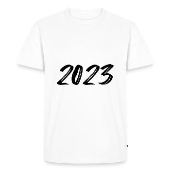 2023 blanc Réveillon du Nouvel An - T-shirt Premium bio Homme - blanc - Devant - Nico (187cm)