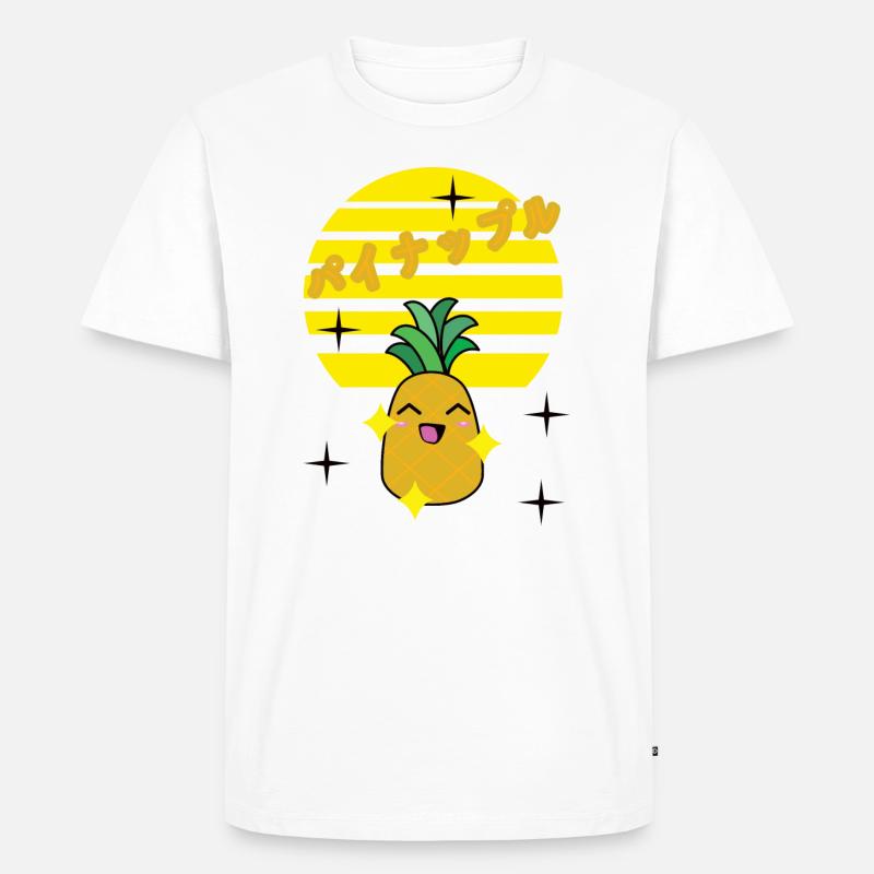 kawaii pineapple fun - Männer Premium Bio T-Shirt - Weiß