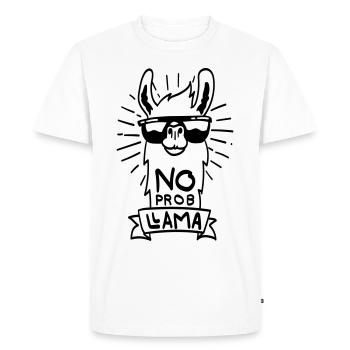 No ProbLlama - cool lama gift - Men's Premium Organic T-Shirt - white - Front - Nico (187cm)