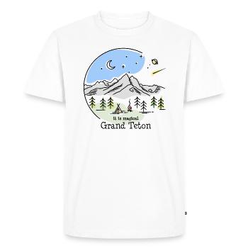 Grand Teton Mountain Range Mountains Wyoming États-Unis - T-shirt Premium bio Homme - blanc - Devant - Nico (187cm)