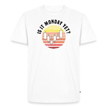 Ouverture Actionnaire Bourse Trading Stock Market Retro - T-shirt Premium bio Homme - blanc - Devant - Nico (187cm)