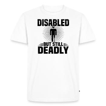 Fauteuil roulant amputé pour handicapés invalidés - T-shirt Premium bio Homme - blanc - Devant - Nico (187cm)
