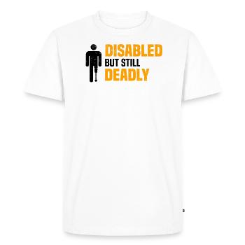 Fauteuil roulant amputé pour handicapés invalidés - T-shirt Premium bio Homme - blanc - Devant - Nico (187cm)