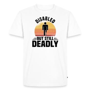 Fauteuil roulant amputé pour handicapés invalidés - T-shirt Premium bio Homme - blanc - Devant - Nico (187cm)