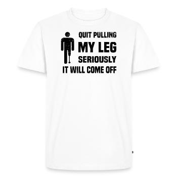 Fauteuil roulant amputé pour handicapés invalidés - T-shirt Premium bio Homme - blanc - Devant - Nico (187cm)
