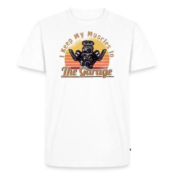Muscel Car V8 Turbocharger Truck Racing Car - Men's Premium Organic T-Shirt - white - Front - Nico (187cm)