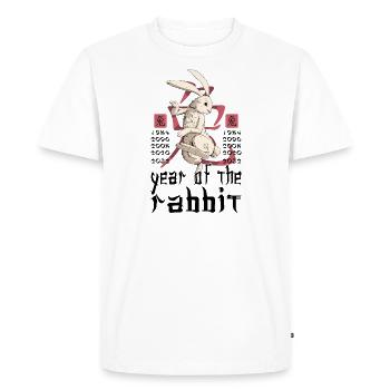 Personnage de lapin chinois Nouvel An - T-shirt Premium bio Homme - blanc - Devant - Nico (187cm)