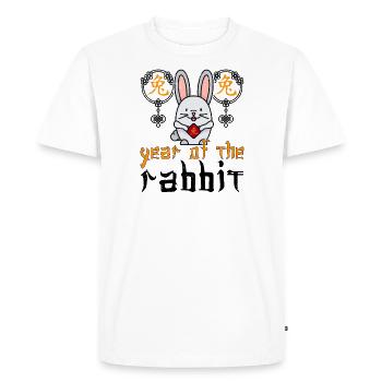 Personnage de lapin chinois Nouvel An - T-shirt Premium bio Homme - blanc - Devant - Nico (187cm)