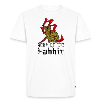 Personnage de lapin chinois Nouvel An - T-shirt Premium bio Homme - blanc - Devant - Nico (187cm)