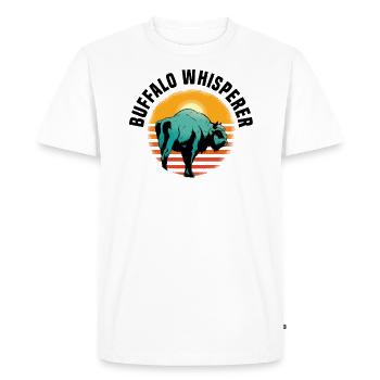 Buffle Bison Buffle Amérindien - T-shirt Premium bio Homme - blanc - Devant - Nico (187cm)