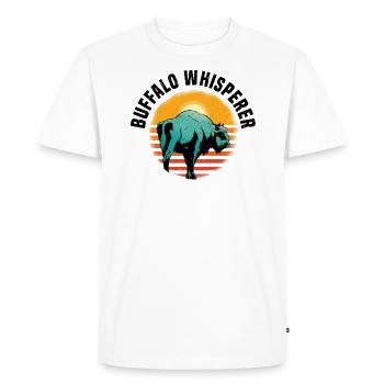 Buffle Bison Buffle Amérindien - T-shirt Premium bio Homme - blanc - Devant - Nico (187cm)