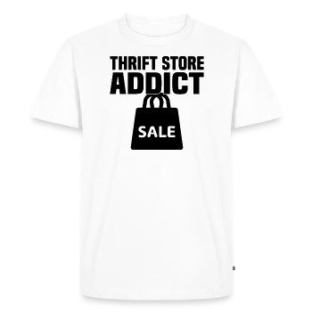 Magasin d’occasion Eco Hipster d’occasion - T-shirt Premium bio Homme - blanc - Devant - Nico (187cm)