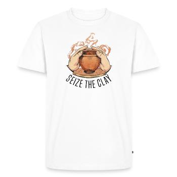 Poterie Argile Poterie Cours Poterie Poterie - T-shirt Premium bio Homme - blanc - Devant - Nico (187cm)