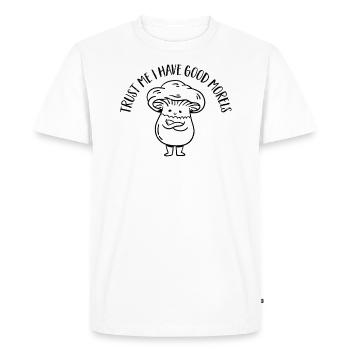 Cueilleur de champignons Chasseurs de champignons Amateurs de champignons Champignons Ferme de champignons - T-shirt Premium bio Homme - blanc - Devant - Nico (187cm)