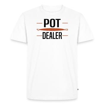 Poterie Argile Cours de poterie Poterie Getöpfert - T-shirt Premium bio Homme - blanc - Devant - Nico (187cm)