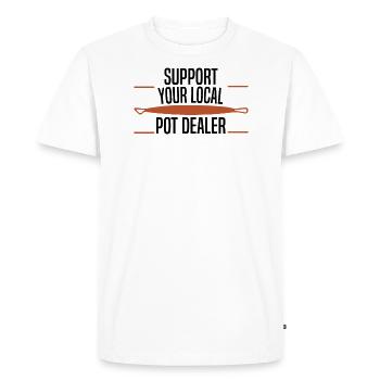 Poterie Argile Cours de poterie Poterie Poterie - T-shirt Premium bio Homme - blanc - Devant - Nico (187cm)