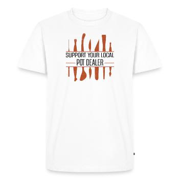 Poterie Argile Cours de poterie Poterie Poterie - T-shirt Premium bio Homme - blanc - Devant - Nico (187cm)