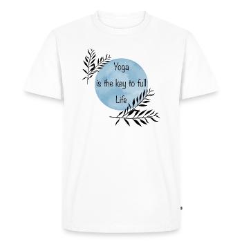 Yoga - T-shirt Premium bio Homme - blanc - Devant - Nico (187cm)