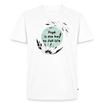 Yoga - T-shirt Premium bio Homme - blanc - Devant - Nico (187cm)