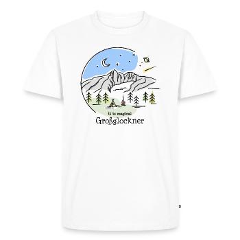 Montagne Grossglockner Hohe Tauern Voie alpine - T-shirt Premium bio Homme - blanc - Devant - Nico (187cm)