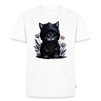 Sentez-vous épique avec le chat ninja - T-shirt Premium bio Homme - blanc - Devant - Nico (187cm)