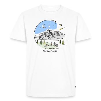 Weisshorn 4000er Mountain Valais Mountaineer Souvenir - Men's Premium Organic T-Shirt - white - Front - Nico (187cm)
