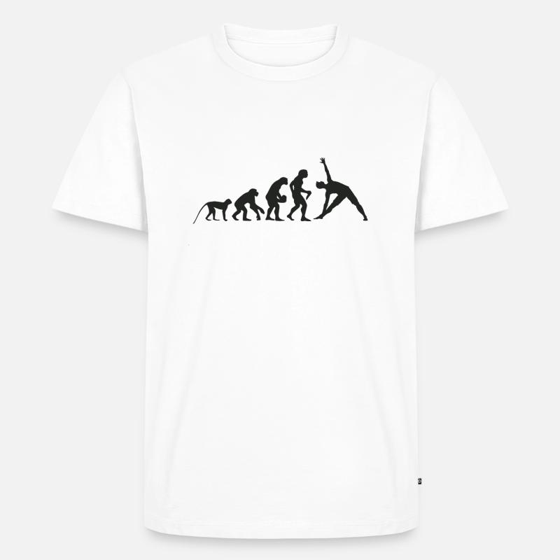 Evolution Yoga - Männer Premium Bio T-Shirt - Weiß