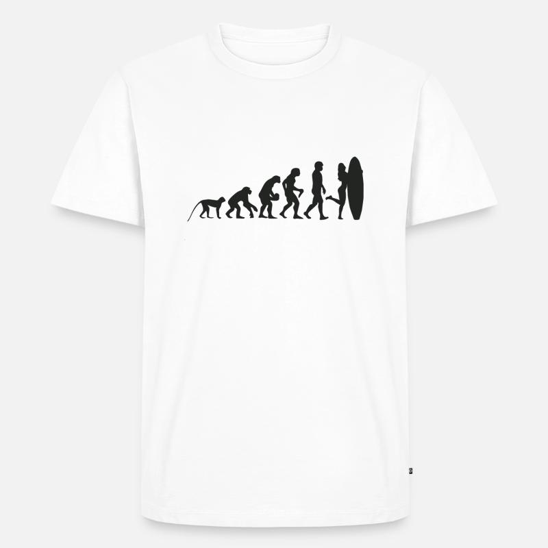 Evolution Surf - Men's Premium Organic T-Shirt - white