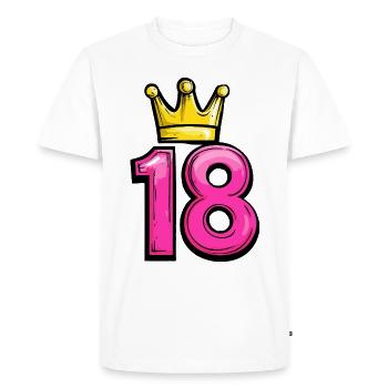 18 Nombre Couronne - T-shirt Premium bio Homme - blanc - Devant - Nico (187cm)