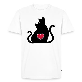 Chats amoureux / Chats amoureux / - T-shirt Premium bio Homme - blanc - Devant - Nico (187cm)