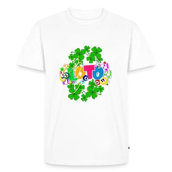 j'peux pas j'ai loto cochon pig, carte - T-shirt Premium bio Homme - blanc - Devant - Nico (187cm)