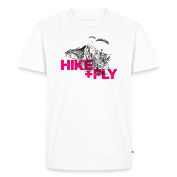 Randonnée et vol Parapente magenta - T-shirt Premium bio Homme - blanc - Devant - Nico (187cm)