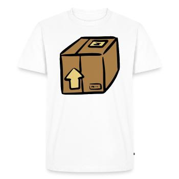 Service de colis package package paquet Livraison de colis - T-shirt Premium bio Homme - blanc - Devant - Nico (187cm)