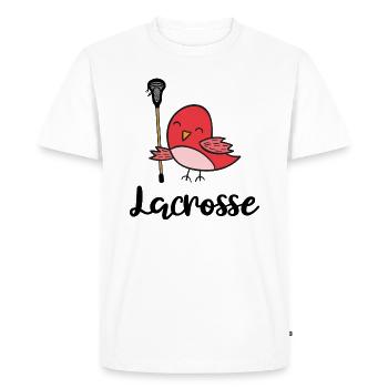 crosse lacrosseschläger lacrosse-lax - T-shirt Premium bio Homme - blanc - Devant - Nico (187cm)