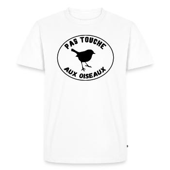 Protection des oiseaux anti chasse - T-shirt Premium bio Homme - blanc - Devant - Nico (187cm)