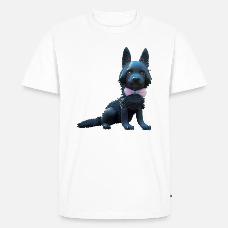 Schwarzer Schäferhund - Männer Premium Bio T-Shirt - Weiß