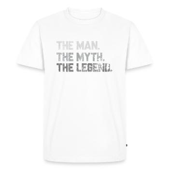 Papi l'homme le mythe la légende - T-shirt Premium bio Homme - blanc - Devant - Nico (187cm)