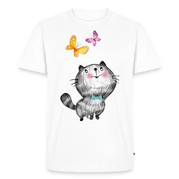 Chat maman chat chat chat Meow Meoww - T-shirt Premium bio Homme - blanc - Devant - Nico (187cm)