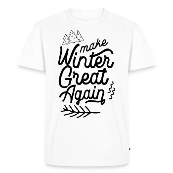 Winter Saying Cold Snow Winter Holiday - Men's Premium Organic T-Shirt - white - Front - Nico (187cm)