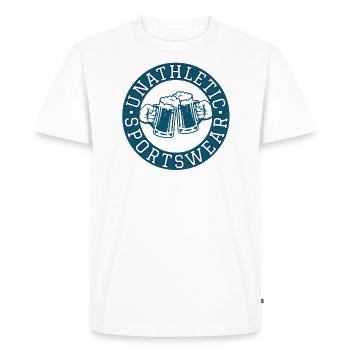 Unathletich Beer Sports Wear Bier - T-shirt Premium bio Homme - blanc - Devant - Nico (187cm)