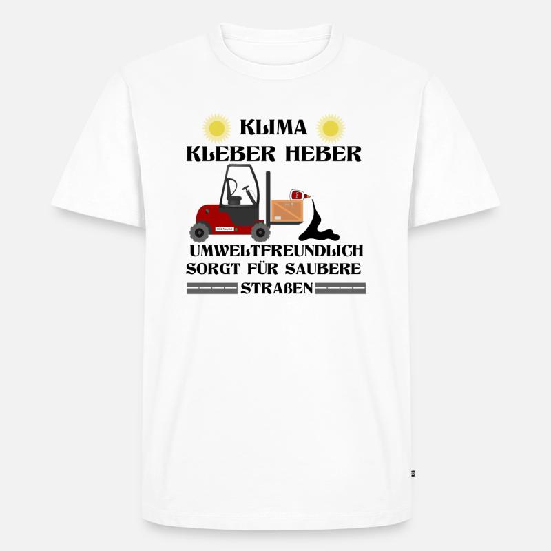 Klima Kleber Heber - Männer Premium Bio T-Shirt - Weiß