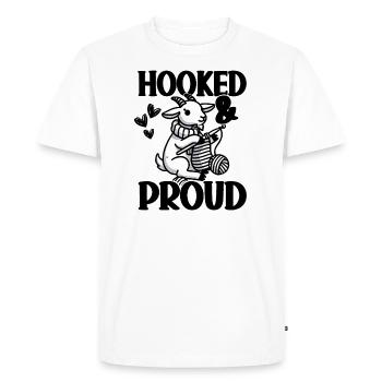 Chèvre accrochée et fière Tricot drôle - T-shirt Premium bio Homme - blanc - Devant - Nico (187cm)
