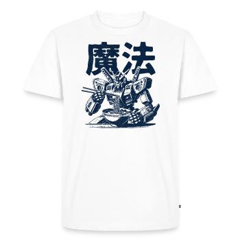Ramen Mecha Robot - T-shirt Premium bio Homme - blanc - Devant - Nico (187cm)