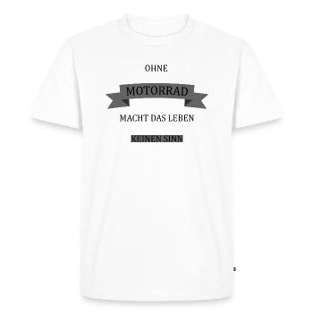 Paroles sans une vie de moto n'a pas de sens - T-shirt Premium bio Homme - blanc - Devant - Nico (187cm)