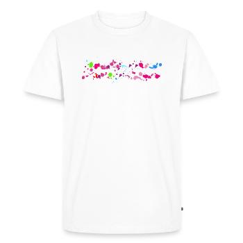 Colorful Paint Splash Pattern - Men's Premium Organic T-Shirt - white - Front - Nico (187cm)