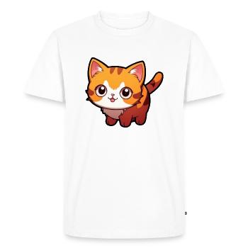 Chat de dessin animé mignon - T-shirt Premium bio Homme - blanc - Devant - Nico (187cm)