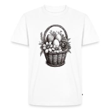 Easter: Easter eggs in a basket - Men's Premium Organic T-Shirt - white - Front - Nico (187cm)