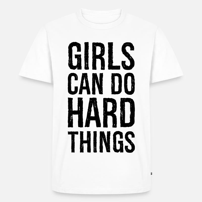 girls can do hard things - Men's Premium Organic T-Shirt - white